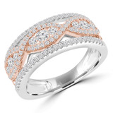 3/4 CTW Round Diamond Cocktail Ring in 14K Two-Tone Gold (MDR210139)
