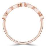 1/4 CTW Round Diamond Vintage Semi-Eternity Wedding Band Ring in 14K Rose Gold (MDR210142)
