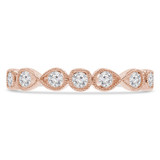 1/4 CTW Round Diamond Vintage Semi-Eternity Wedding Band Ring in 14K Rose Gold (MDR210142)