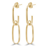 Paper Clip Drop/Dangle Earrings in 14K Yellow Gold (MDR210158)