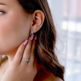 1/4 CTW Round Diamond Paper Clip Drop/Dangle Earrings in 14K White Gold (MDR210160)