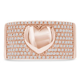 2/5 CTW Round Diamond Heart Cocktail Ring in 14K Rose Gold ** Size 7 to 10 Only ** (MDR210173)
