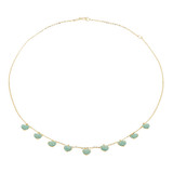 1/3 CTW Round Blue Turquoise Cluster Heart Necklace in 14K Yellow Gold (MDR210177)