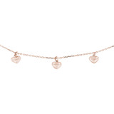 5 Heart Necklace in 14K Rose Gold (17" Chain) (MDR210183)