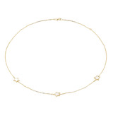 White Enameled 3 Star Necklace in 14K Yellow Gold (MDR210185)