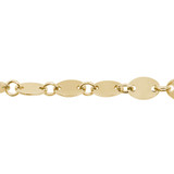 Oval Disc Necklace in 14K Yellow Gold (MDR210187)