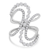 1 1/2 CTW Round Diamond Three-row Spiral Cocktail Ring in 18K White Gold (MDR220002)
