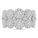 1 4/5 CTW Round Diamond Halo Cluster Cocktail Ring in 18K White Gold (MDR220004)