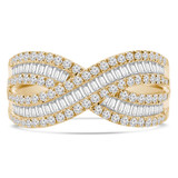 1 1/10 CTW Baguette Diamond Infinity Cocktail Ring in 18K Yellow Gold (MDR220005)