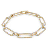 3 1/2 CTW Round Diamond Paper Clip Chain Bracelet in 18K Yellow Gold (MDR220013)