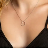 1/8 CTW Round Diamond Heart Necklace in 18K White Gold (MDR220020)