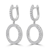 4/5 CTW Round Diamond Circle Drop/Dangle Earrings in 18K White Gold (MDR220044)