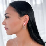 4/5 CTW Round Diamond Circle Drop/Dangle Earrings in 18K White Gold (MDR220044)
