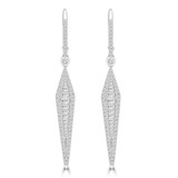 1 1/5 CTW Trapezoid Diamond Triangular Drop/Dangle Earrings in 18K White Gold (MDR220199)