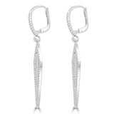 1 1/5 CTW Trapezoid Diamond Triangular Drop/Dangle Earrings in 18K White Gold (MDR220199)
