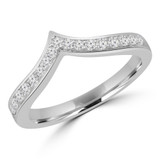 1/4 CTW Round Diamond Tiara Semi-Eternity Anniversary Wedding Band Ring in 14K White Gold (MDR220205)