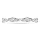 1/4 CTW Baguette Diamond Vintage Semi-Eternity Anniversary Wedding Band Ring in 14K White Gold (MDR220207)