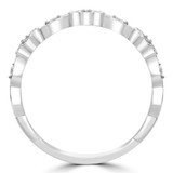 1/6 CTW Round Diamond Vintage Clover Semi-Eternity Anniversary Wedding Band Ring in 14K White Gold (MDR220209)