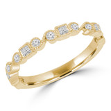 2/5 CTW Princess Diamond Bezel Set Vintage Semi-Eternity Anniversary Wedding Band Ring in 14K Yellow Gold (MDR220216)