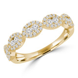 3/5 CTW Round Diamond 3/4 Way Twisted/Braided Semi-Eternity Anniversary Wedding Band Ring in 14K Yellow Gold (MDR220221)