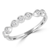 1/4 CTW Round Diamond Vintage Infinity Semi-Eternity Anniversary Wedding Band Ring in 18K White Gold (MDR220222)