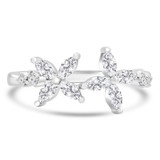 1/2 CTW Marquise Diamond Floral Cocktail Ring in 18K White Gold (MDR220225)