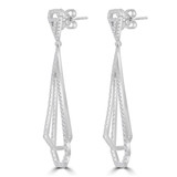 1 3/5 CTW Round Diamond Drop/Dangle Earrings in 18K White Gold (MDR220229)