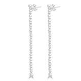 7/8 CTW Round Diamond Bezel Set Vintage Drop/Dangle Earrings in 18K White Gold (MDR220234)