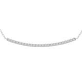 1/4 CTW Round Diamond Curved Bar Pendant Necklace in 18K White Gold (MDR220241)