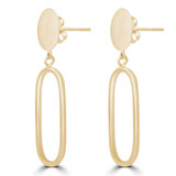 Oval Drop/Dangle Earrings in 14K Yellow Gold (MDR220242)