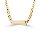 Cuban Bar Chain Necklace in 14K Yellow Gold (MDR220251)