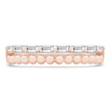 1/3 CTW Baguette Diamond Split Beaded Semi-Eternity Anniversary Wedding Band Ring in 18K Rose Gold (MDR230002)