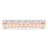 1/3 CTW Baguette Diamond Split Beaded Semi-Eternity Anniversary Wedding Band Ring in 18K Rose Gold (MDR230002)