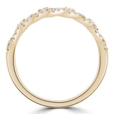 5/8 CTW Baguette Diamond Two-row Spiral & Alternating Round Semi-Eternity Anniversary Wedding Band Ring in 18K Yellow Gold (MDR230003)