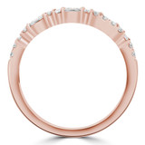 2/5 CTW Baguette Diamond Accent Patterned Semi-Eternity Anniversary Wedding Band Ring in 18K Rose Gold (MDR230004)
