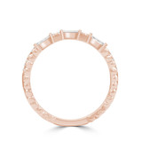 1/4 CTW Baguette Diamond Split Beaded Semi-Eternity Anniversary Wedding Band Ring in 18K Rose Gold (MDR230012)