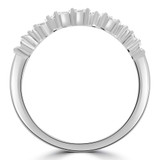 2/5 CTW Baguette Diamond Staggered Set Semi-Eternity Anniversary Wedding Band Ring in 18K White Gold (MDR230013)