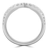 1 1/2 CTW Round Diamond Split Criss-Cross "U" Cocktail Ring in 18K White Gold (MDR230014)