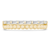 1/3 CTW Baguette Diamond Split Beaded Semi-Eternity Anniversary Wedding Band Ring in 18K Yellow Gold (MDR230016)