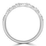 5/8 CTW Baguette Diamond Two-row Spiral & Alternating Round Semi-Eternity Anniversary Wedding Band Ring in 18K White Gold (MDR230020)