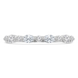 2/5 CTW Oval Diamond Alternating Round Shared Prong Semi-Eternity Anniversary Wedding Band Ring in 18K White Gold (MDR230025)