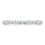 2/5 CTW Oval Diamond Alternating Round Shared Prong Semi-Eternity Anniversary Wedding Band Ring in 18K White Gold (MDR230025)