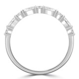 2/5 CTW Oval Diamond Alternating Round Shared Prong Semi-Eternity Anniversary Wedding Band Ring in 18K White Gold (MDR230025)