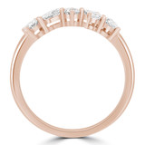 3/5 CTW Multi-shaped Diamond 5 Classic Shape Cocktail Anniversary Wedding Band Ring in 18K White Gold (MDR230034)