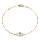 Enamaled Evil Eye Chain Bracelet in 14K Yellow Gold (MDR230040)