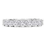 3 1/10 CTW Round Lab Created Diamond  Double Shared Prong Full- Eternity Anniversary Wedding Band Ring in 14K White Gold **Size 6 Only** (MD240333)