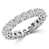 3 1/10 CTW Round Lab Created Diamond  Double Shared Prong Full- Eternity Anniversary Wedding Band Ring in 14K White Gold **Size 6 Only** (MD240333)