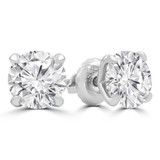 1 1/20 CTW Round Lab Created Diamond  4-Prong Stud Earrings in 14K White Gold (MD240372)