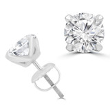 1 1/2 CTW Round Lab Created Diamond  4-Prong Stud Earrings in 14K White Gold (MD240382)