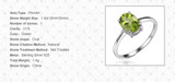 1 1/2 CT Oval Green Peridot Cocktail Ring in 0.925 White Sterling Silver (MDS170209)